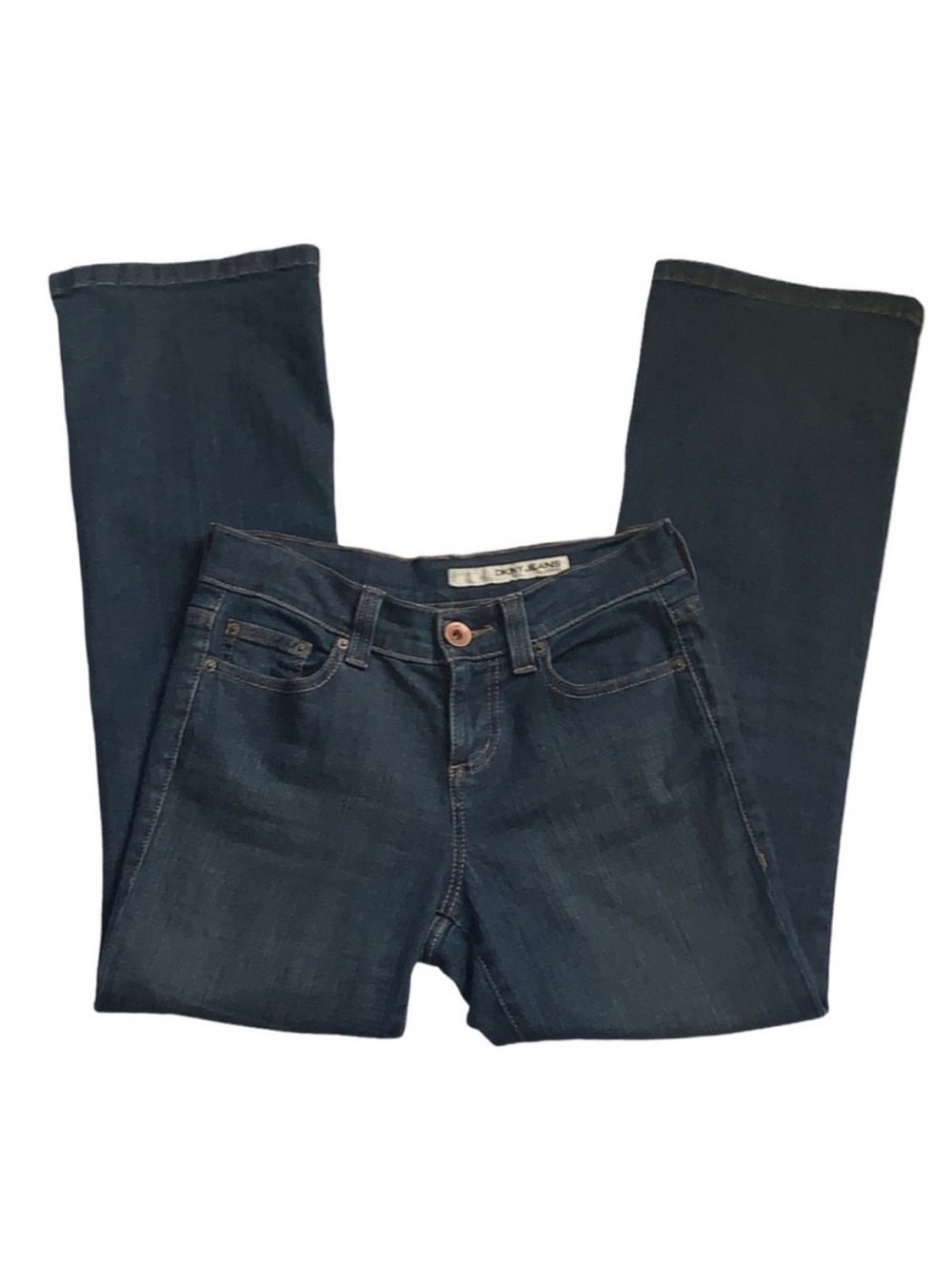 Y2K DKNY Soho Bootcut Jeans Dark Wash Denim 2 Long 2L Vintage Moto Boot Cut